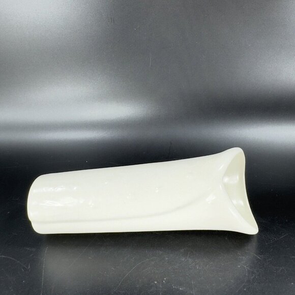 Antique White Glazed Pottery Bud Vase Flower Shaped Vessel Vase Ceramic USA VTG - Picture 8 of 13